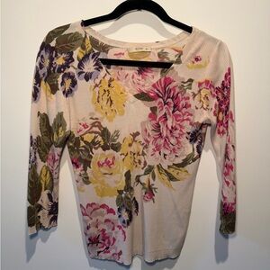 Etro Multicolor Floral V-Neck Blouse